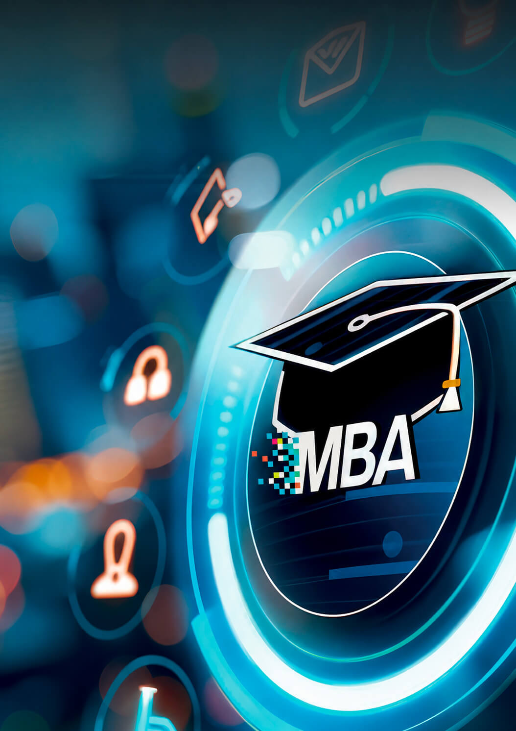 Digital Global MBA learning and technology concept